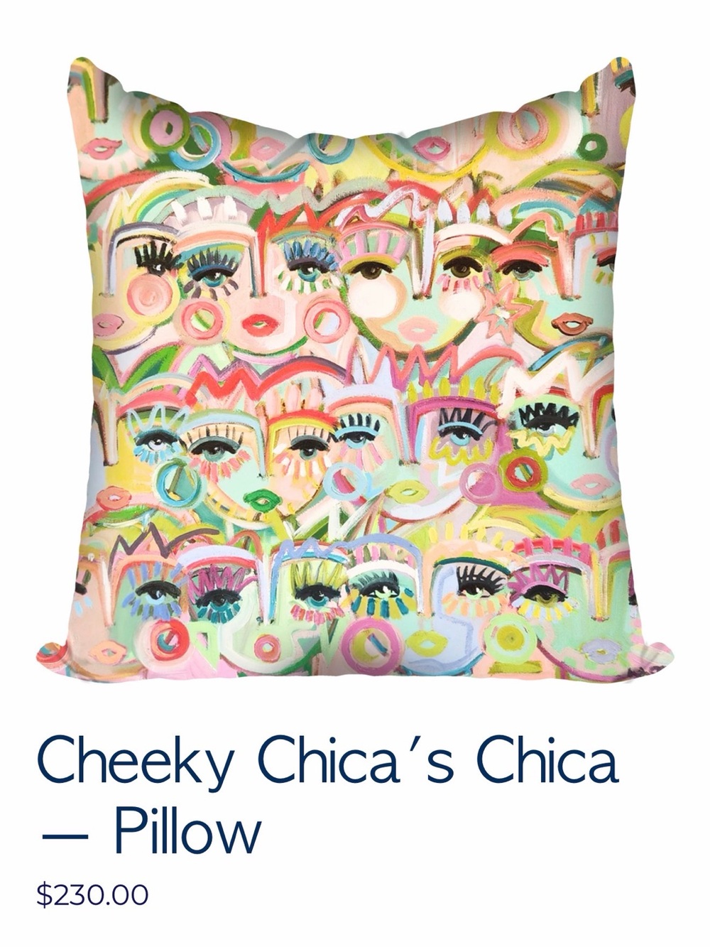 Colorful Abstract Faces Decorative Pillow - Pastel Multi